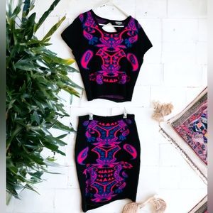 2 Piece Multi Color Skirt Set